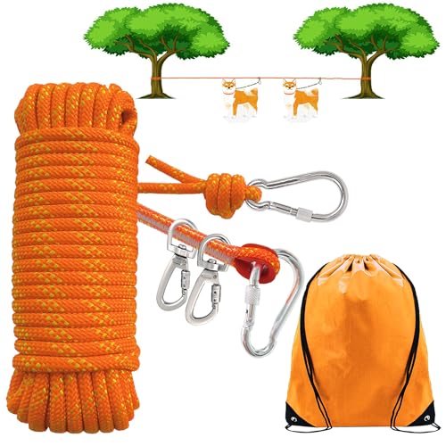 SIAELT Leash in 50Ft, Orange for 2dogs