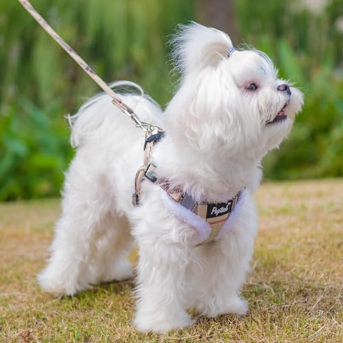 PUPTECK Animal Harness in S (13-17lbs, Chest 15"-18"), #3 Beige(Plush Plaid)