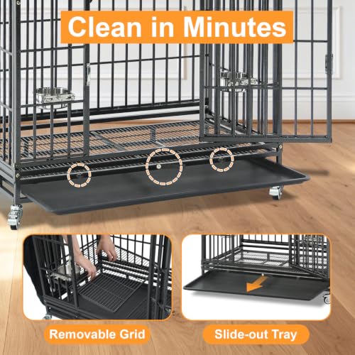 Homey Pet Animal Cage in 36.6"L x 22.4"W x 29.1"H, Black