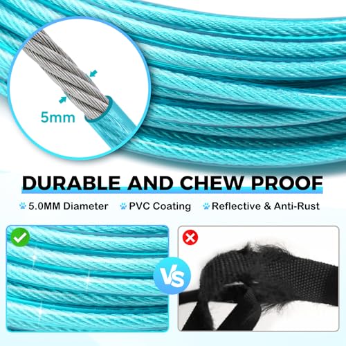 Duckygoo Leash in 50FT+10FT,250LBS, Teal