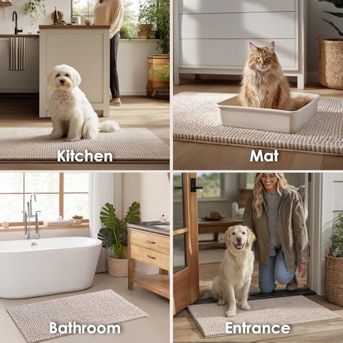 EHEYCIGA Pet Bed Mat in 24x16inch, Beige
