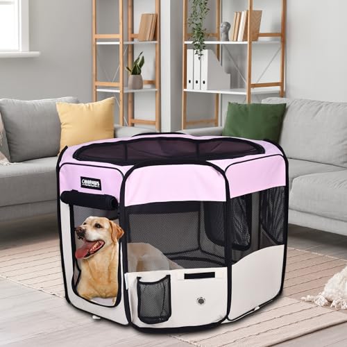JESPET Pet Playpen in 36x36x24 Inch (Pack of 1), Pink