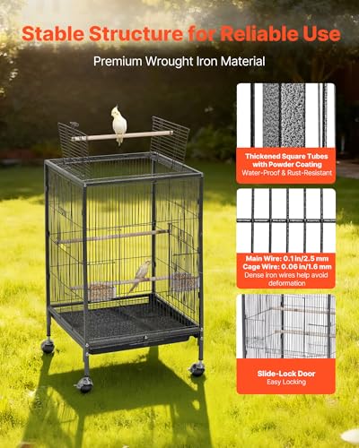 VEVOR Animal Cage in 18.0"L x 18.0"W x 30.0"H, Black