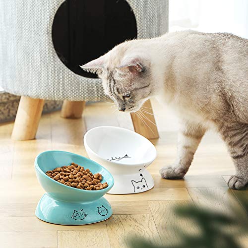 Sweejar Home Pet Feeder in 5 Inch, White