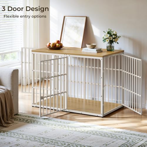 Lyromix Animal Cage in 53.9"L x 31.9"W x 37.2"H, Natural Beech