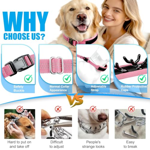 NozlaID Animal Collar in M(15"-19.5"), Pink
