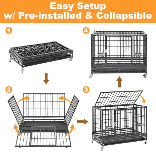 Homey Pet Animal Cage in 37.0"L - 2 Tiers - 1P, Black