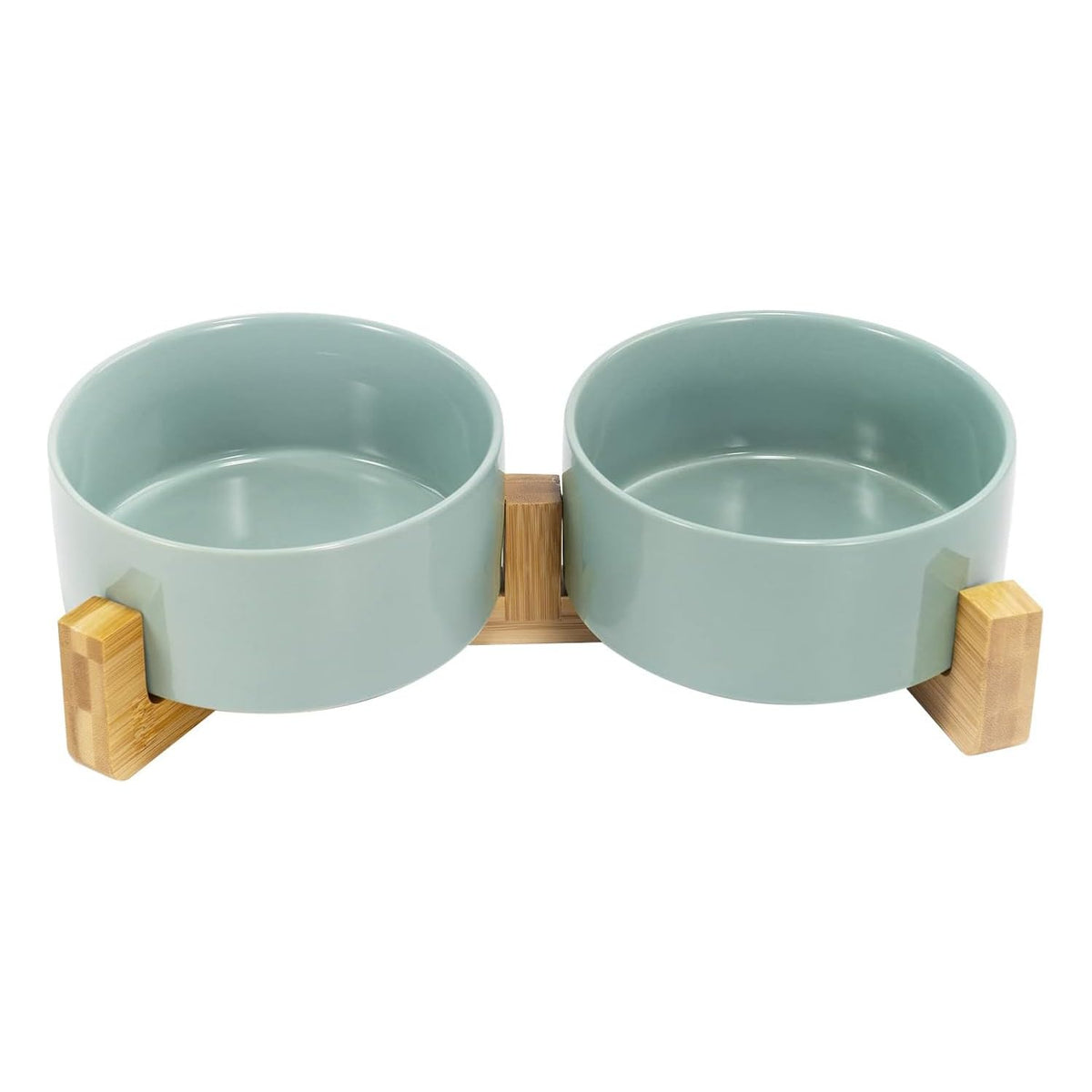 SPUNKYJUNKY Pet Feeder in 3.6 cups, Morandi Green × 2