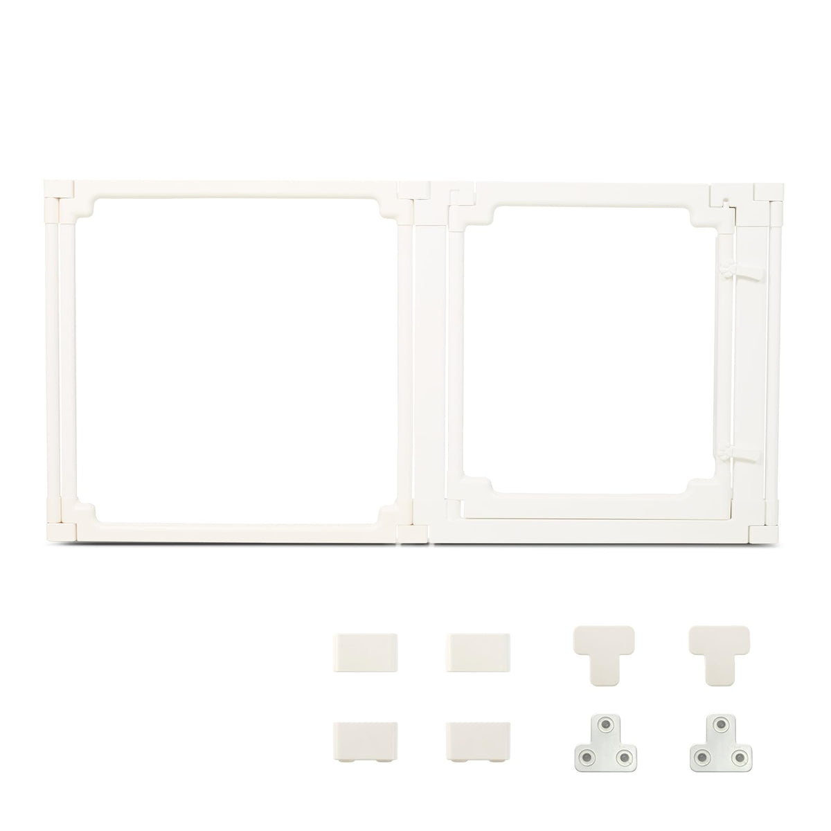 EVOTAILS Pet Playpen in 24"-1 Door+1 Panel, White