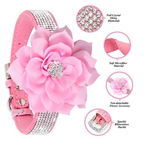 PET ARTIST Animal Collar in XS:Neck 7.5-10"(3-7 lbs), Pink Set