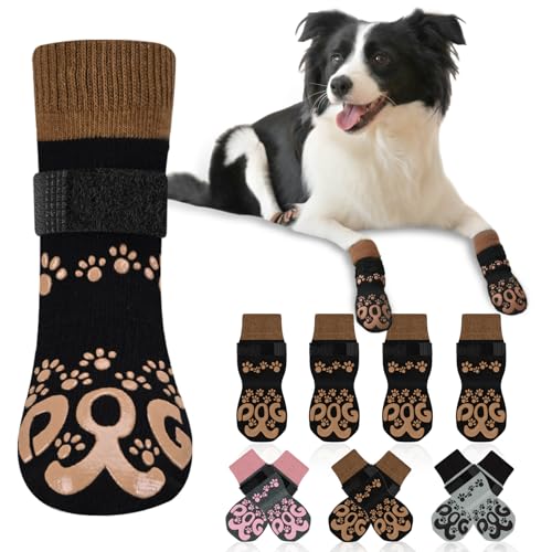 ROUWINNE Paw Hoof Protector in XS(Pack of 4), Black and Caramel