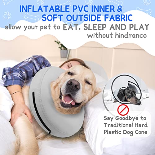 Supet Animal Recovery Collar Cone in S(Neck 7"-9.5"), Solid Grey