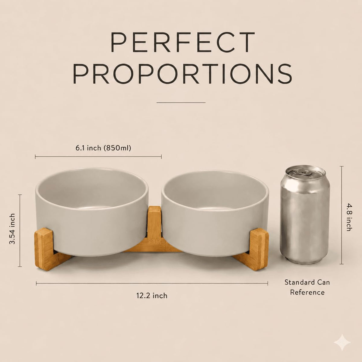 SPUNKYJUNKY Pet Feeder in 3.6 cups, Grey × 2