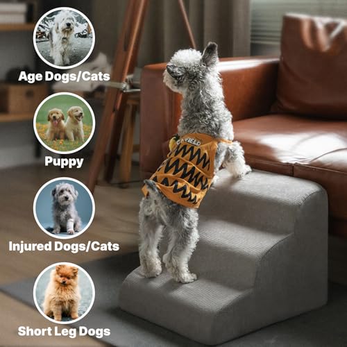 MEWANG Animal Stair in 3 steps: 17.95''L×14.96''W×13.70''H, Round Corner