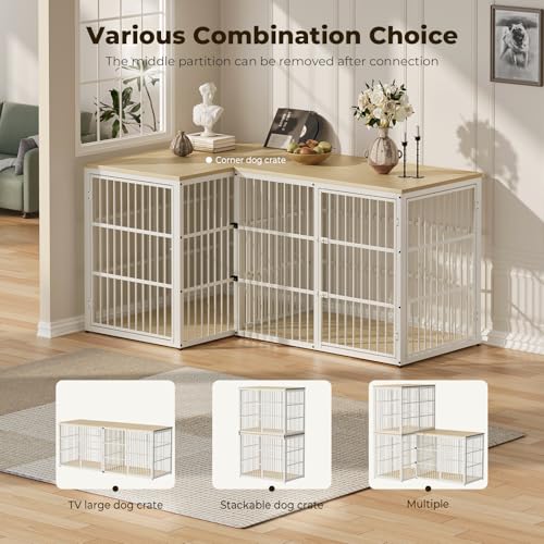 Lyromix Animal Cage in 47.2"L x 29.1"W x 37.6"H, Natural Beech