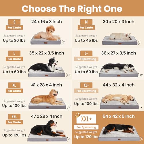 OhGeni Pet Bed Mat in 54" x 42" x 5" (For Sprawling), 01-Gray