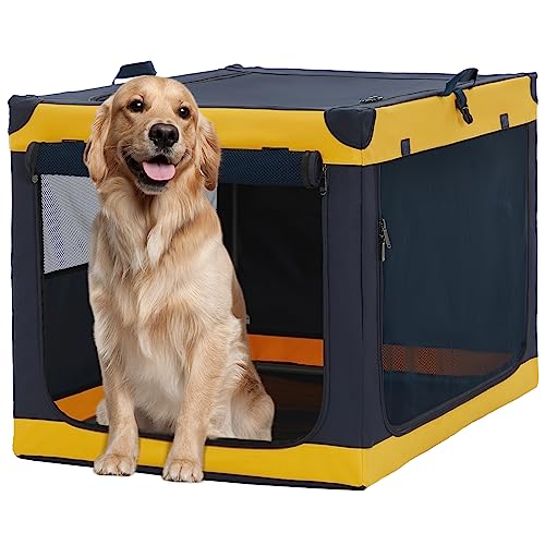 A 4 Pet Animal Cage in 40.0"L x 25.0"W x 25.0"H, Blue+Yellow