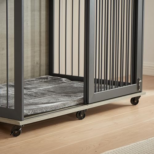 NicBex Animal Cage in 43.7"L x 29.9"W x 42.2"H, Grey