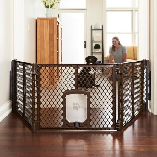 MYPET Pet Playpen in 3-Panel Barrier, Brown