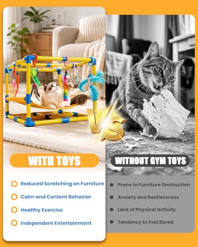 Grevigily Pet Toy in 23.6x15.7x15.7inch, Yellow + Blue