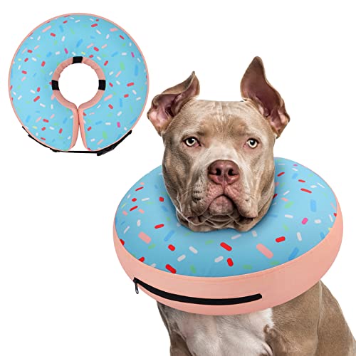 Supet Animal Recovery Collar Cone in XXL(Neck 18.5"-23.5"), Donut Blue
