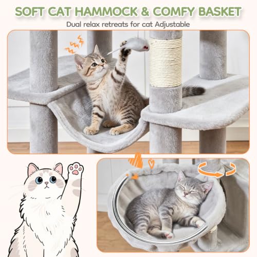 Taoqimiao Pet Activity Structure in 79 inch, Light Gray