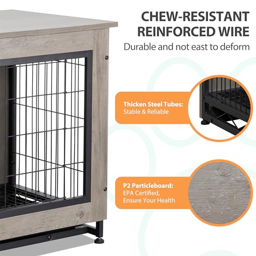 Shintenchi Animal Cage in 38.6"L x 25.6"W x 26.8"H, Grey