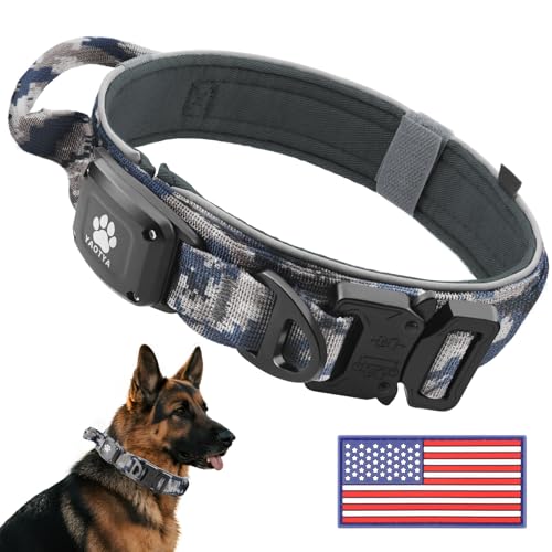 YaoTya Animal Collar in M(15"-18.5"), Camouflage Grey