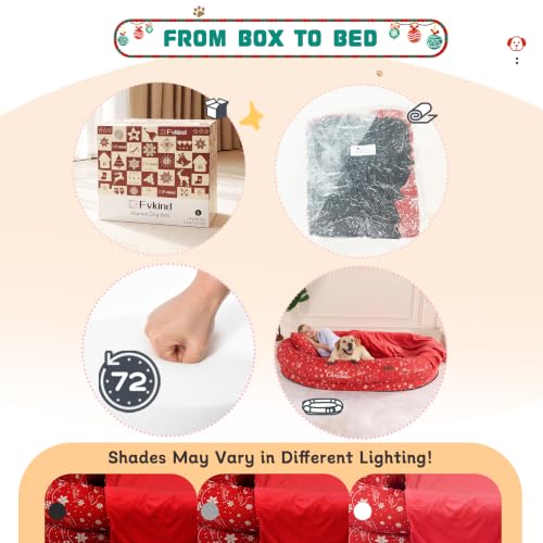 Fvkind Pet Bed Mat in 70"L×33"W×12"Th, Christmas