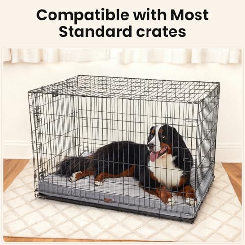 OhGeni Pet Bed Mat in 47" x 29" x 4" (For Crate), 01-Gray