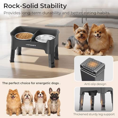 URPOWER Pet Feeder in Small, Grey
