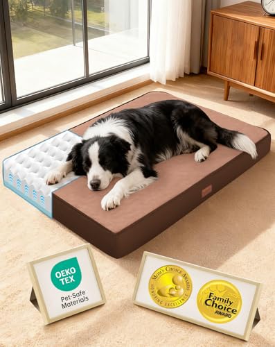 OhGeni Pet Bed Mat in 36" x 27" x 3.5" (For Sprawling), 04-Brown