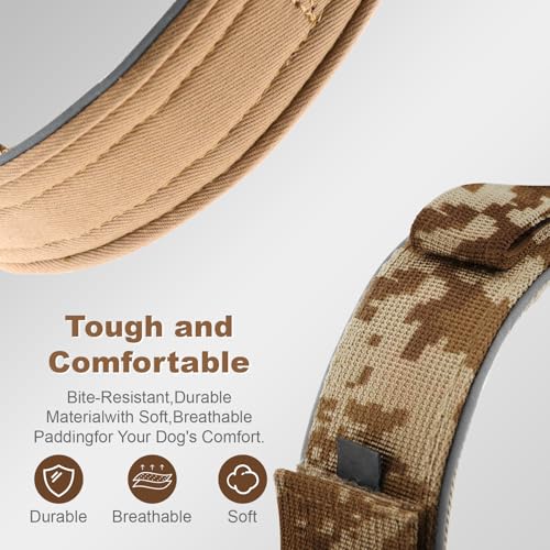 YaoTya Animal Collar in M(15"-18.5"), Camouflage Khaki