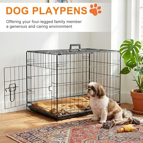 FDW Animal Cage in 24.0"L x 16.0"W x 19.0"H, Black