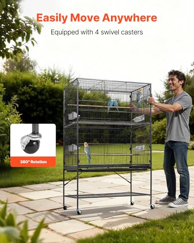 VEVOR Animal Cage in 36.6"L x 22.8"W x 59.5"H, Black