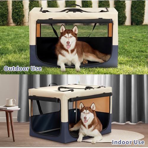 A 4 Pet Animal Cage in 30.0"L x 20.0"W x 19.0"H, Blue+Beige