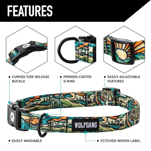 Wolfgang Man & Beast Animal Collar in Small (5/8 Inch x 8-12 Inch), WildWolf Print