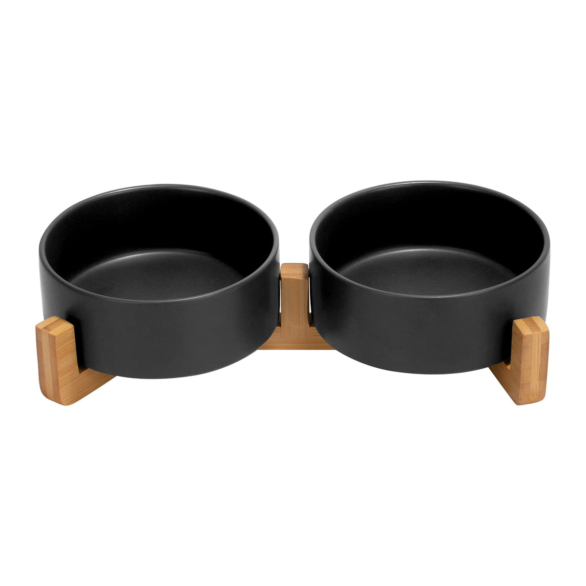 SPUNKYJUNKY Pet Feeder in 1.7 cups, Black × 2