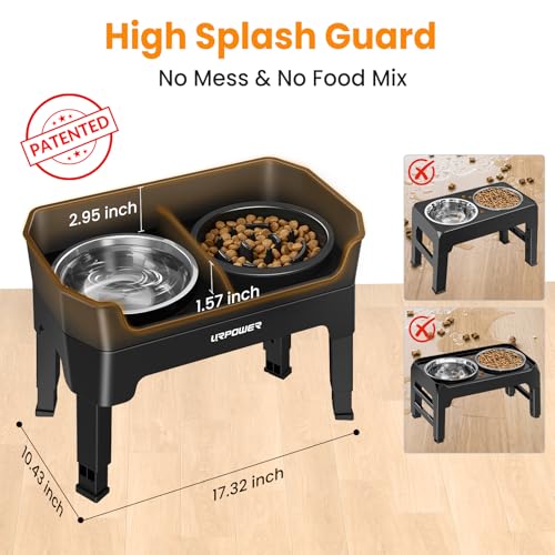 URPOWER Pet Feeder in Large, Matte Black