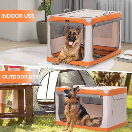 A 4 Pet Animal Cage in 36.0"L x 24.0"W x 23.0"H, Orange+Beige