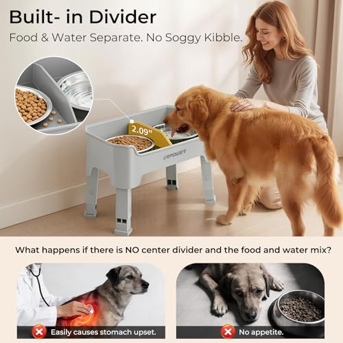 URPOWER Pet Feeder in Medium, Light Grey