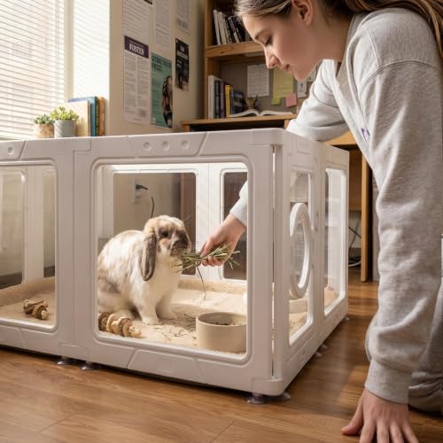 JEKO&JEKO Pet Playpen in Medium, White