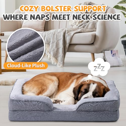 Makigued Pet Bed Mat in 42"L x 32"W x 6.7"Th, Grey