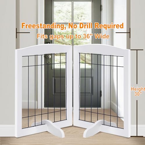 LZRS Temporary Gate in 30"Height-2 Panel, White