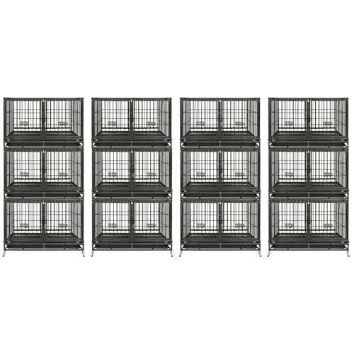 Homey Pet Animal Cage in 43.0"L - 3 Tiers - 4P, Black