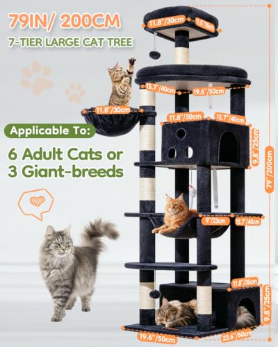 Taoqimiao Pet Activity Structure in 79 inch, Smoky Gray