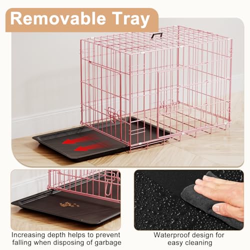 FDW Animal Cage in 24.0"L x 16.0"W x 19.0"H, Pink