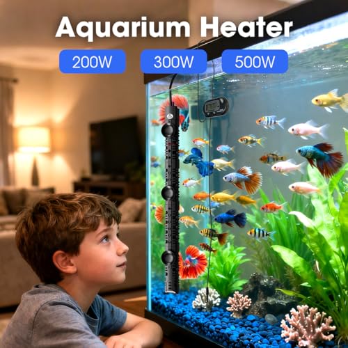 MQ Thermometer in 200W for 15-40 Gallon, Black