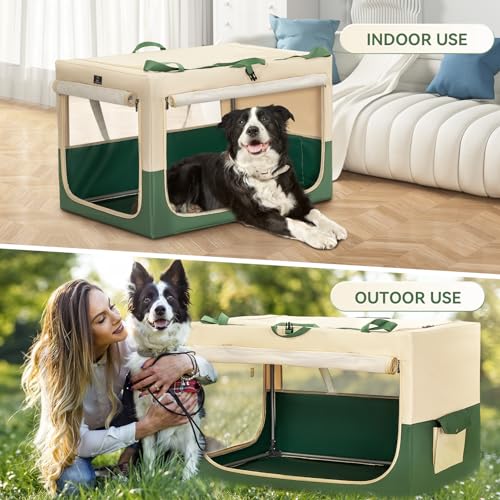 A 4 Pet Animal Cage in 36.0"L x 24.0"W x 23.0"H, Green+Beige