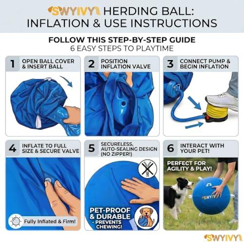 SWYIVY Recreation Ball in 25 Inch, Blue with Cover